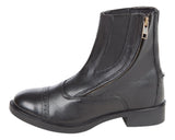 Daisy Clipper Side Zipper Leather Paddock Boots, Black