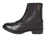 Daisy Clipper Side Zipper Leather Paddock Boots, Black