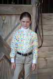 Daisy Clipper Children's Polka Dot Long Sleeve Riding Shirt