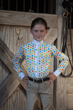 Daisy Clipper Children's Polka Dot Long Sleeve Riding Shirt