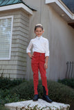 Daisy Clipper Children's Red Riding Pant with Butterfly Pockets