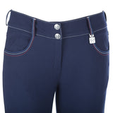 Huntley Equestrian Navy with Red, White, and Blue Seam Riding Pants