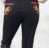 Huntley Equestrian Black Full Seat Riding Pant With Sequined Back pockets